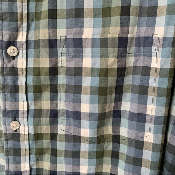 Mens J.Crew Mercantile Flex Long Sleeve Button Front Blue Checkered Shirt - Picture 5 of 6